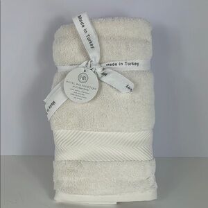 Hotel Balfour Spa Hand Towel Set Off White 100% Turkish Cotton Set of 2 NEW